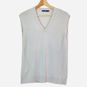 Jarbo Women’s Silk Cashmere V-Neck Sleeveless Layering Sweater Vest Top in Gray